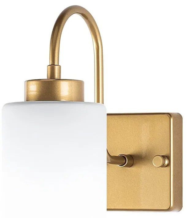 Бяла/ в златист цвят стенна лампа ø 10 cm Duzsuz – Opviq lights