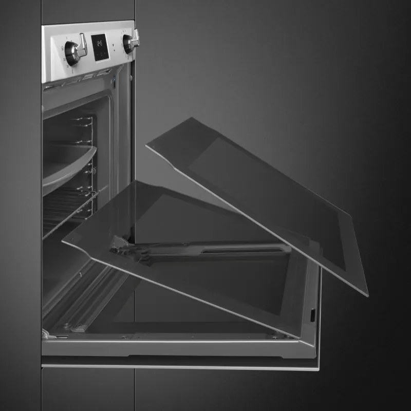 Фурна за вграждане Smeg SOP6900TX, 3000W, 68 л, Клас A, 9 функции и 5 нива на готвене, Самопочистване, Таймер, 30-280C, Инокс