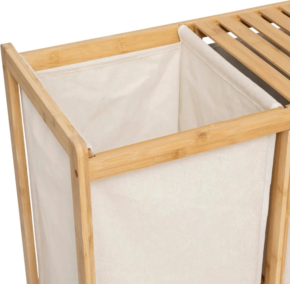 Етажерка 5five Tidy Box, С 1 кош за пране и 2 коша за съхранение, Бамбук