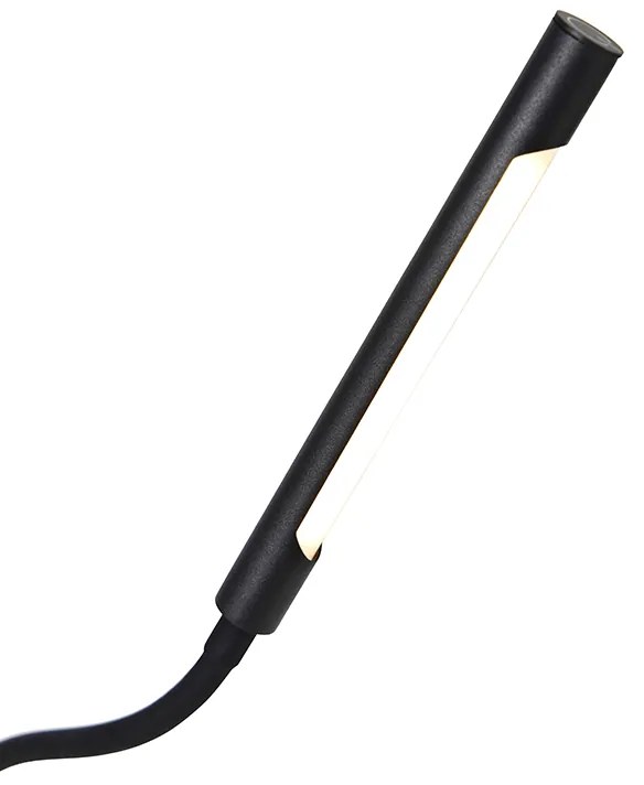 Дизайнерска подова лампа черна с LED и сензорен димер - Palka