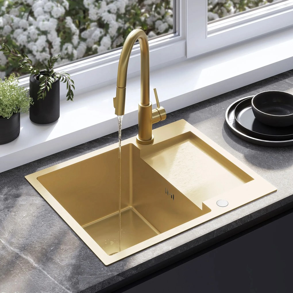 Стоманена мивка Paul BRUSH GOLD