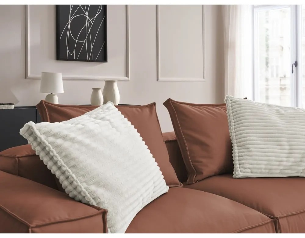 Тъмнокафяв диван от изкуствена кожа 260 cm Boheme – Bobochic Paris