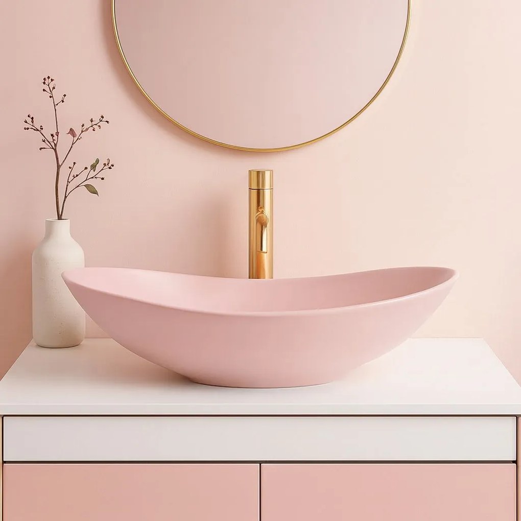Умивалник за плот Rea Royal Powder Pink Matt