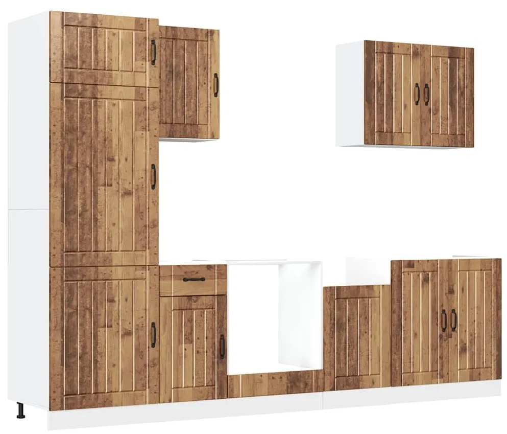 3314779 vidaXL Комплект кухненски шкафове от 7 части Lucca, инженерно дърво