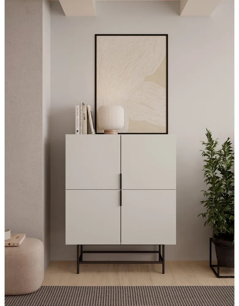 Кремаво шкафче 100x128 cm Eldia – Marckeric