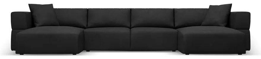 Черен ъглов U-образен диван Esther – Milo Casa
