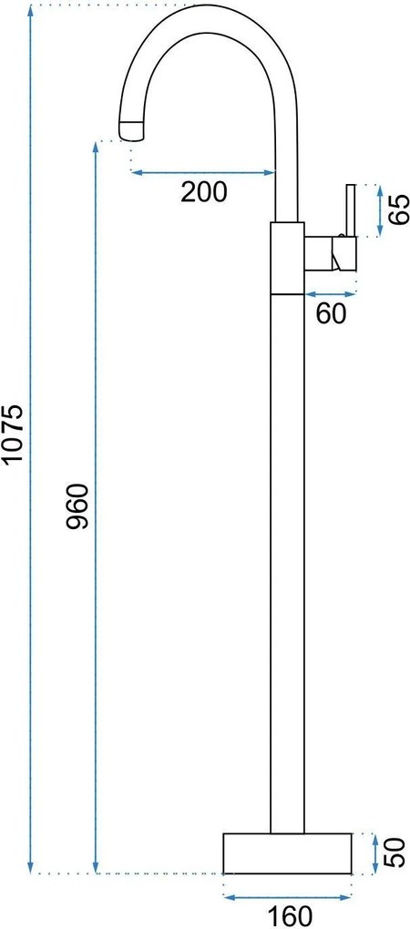 Подов смесител за мивка Rea Lungo Gold