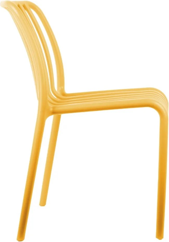 Жълт пластмасов трапезен стол Glee – Leitmotiv