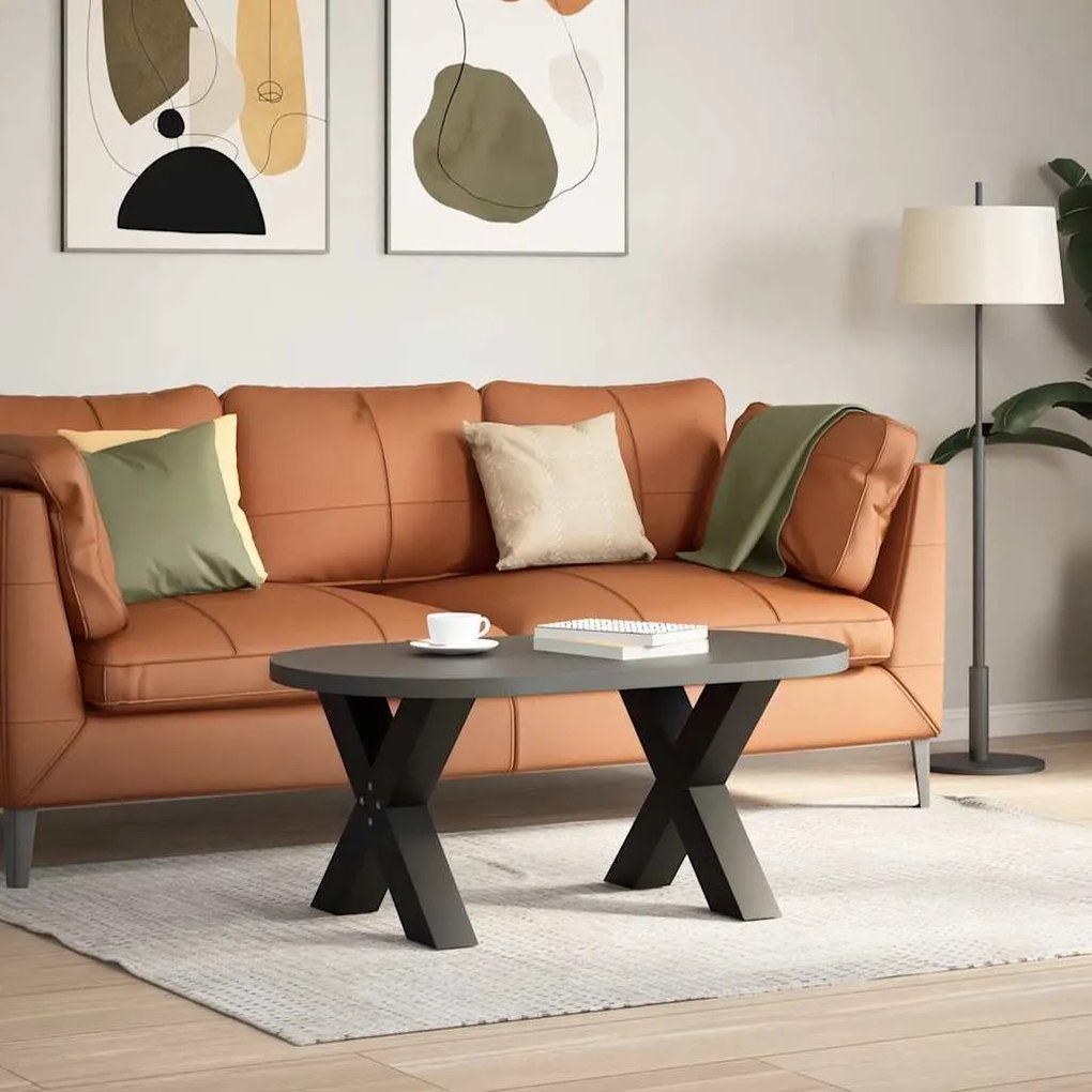 4012960 vidaXL Крака за масичка за кафе, X-образни, 2 бр., черни, 60 x (42-43) см, стомана