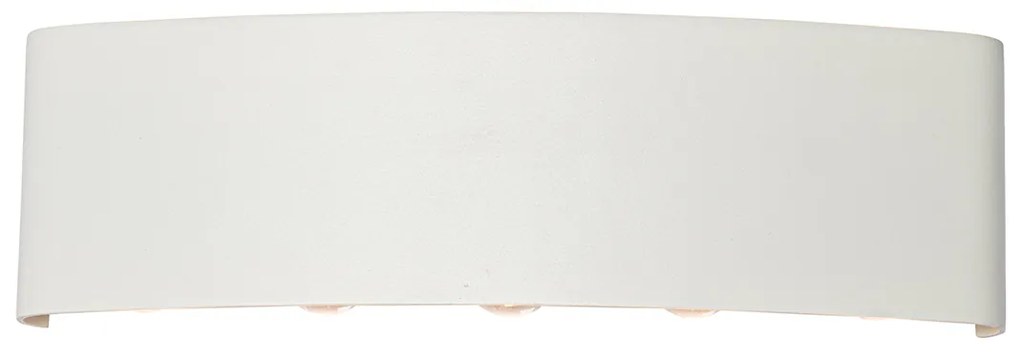 Външна стенна лампа бяла с LED 10-светлина IP54 - Silly