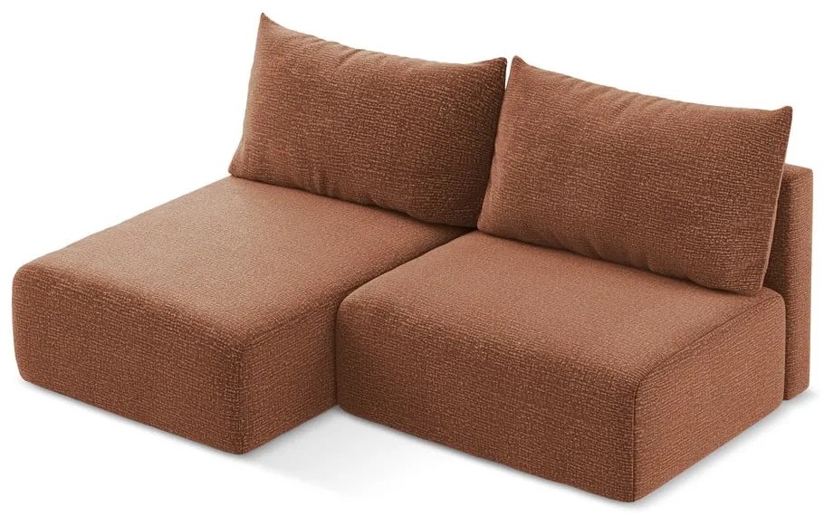 Разтегателен ъглов диван с място за съхранение в тухлен цвят (ляв ъгъл) Kalena – Makamii