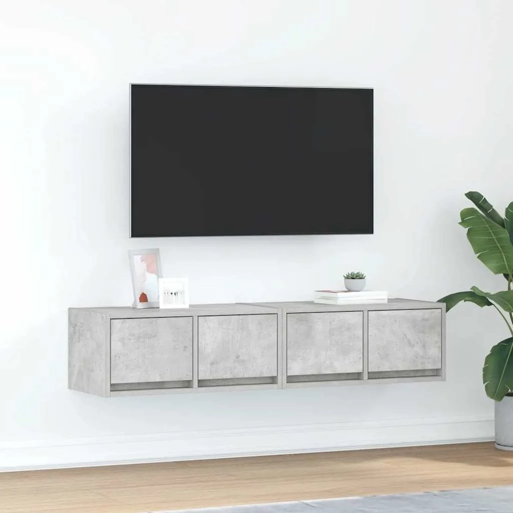 861497 vidaXL ТВ шкафове 2 бр бетонно сиви 60x31x25,5 см инженерно дърво
