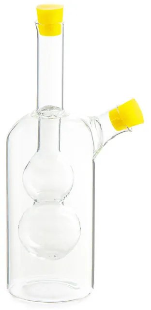 Съд за оцет и олио 2в1 Luigi Ferrero FR-6051, 20 см, Плътно затваряне, Стъкло, Жълт