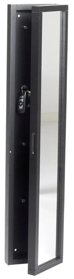 Черен дъбов шкаф за ключове с огледало Sol Confetti - Rowico