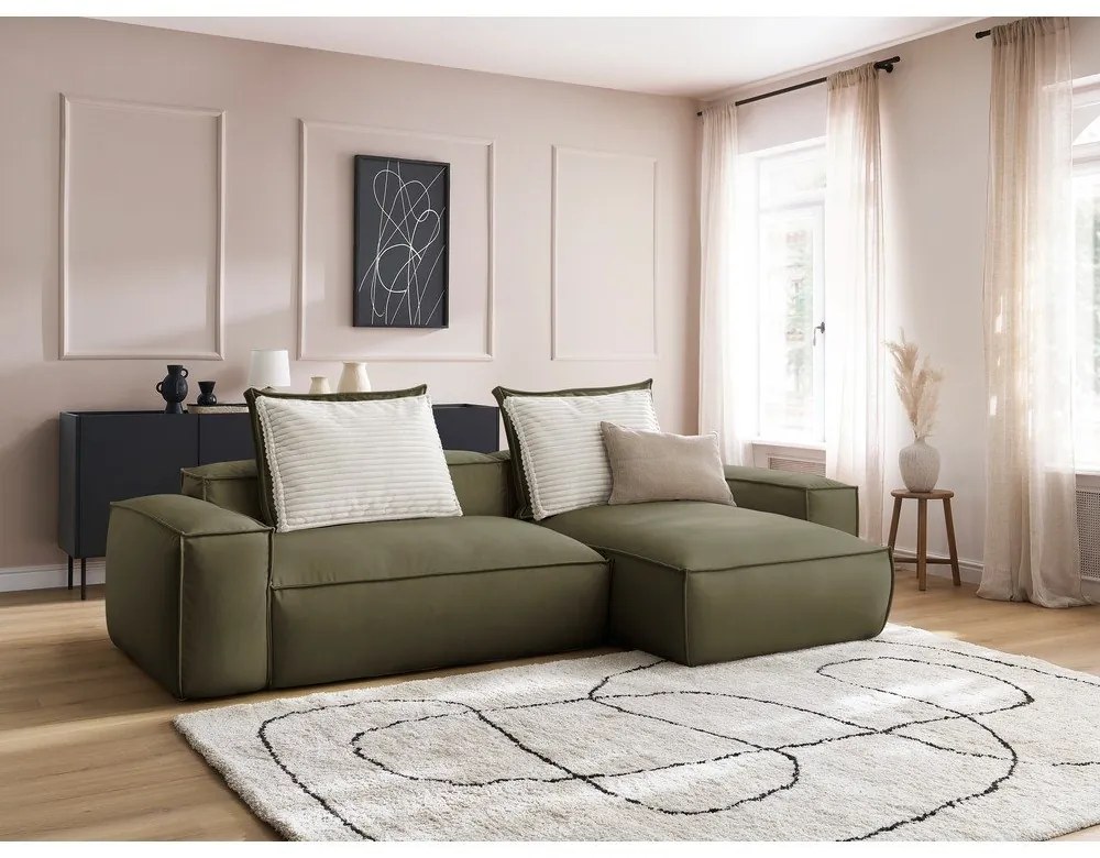 Зелен ъглов диван от изкуствена кожа (променлив) Boheme – Bobochic Paris