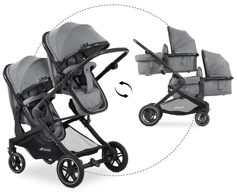 Hauck - Количка Atlantic twin melange grey