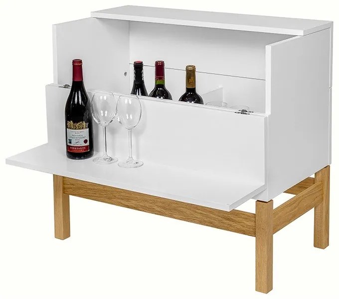 Шкаф за вино в бял/естествен цвят 75x70 cm Grande - Woodman