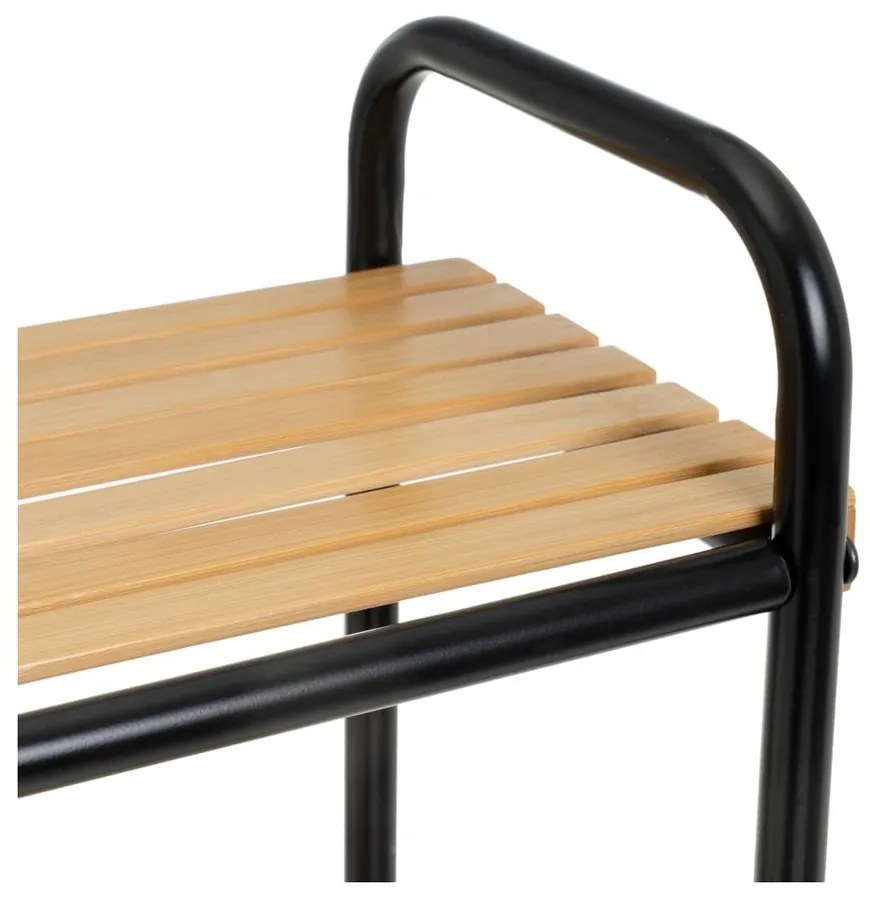 Черен и естествен бамбуков стелаж 41x77 cm – Casa Selección