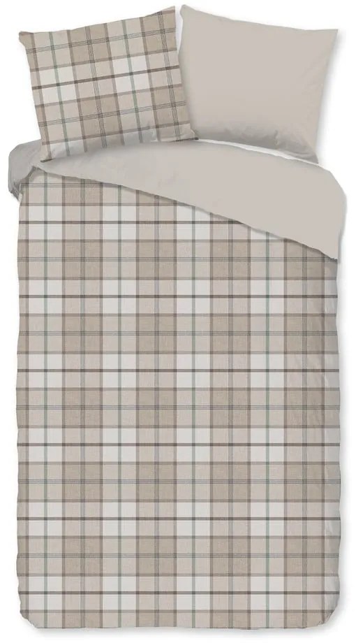 Светлокафяво единично удължено фланелено спално бельо 140x220 cm Bernardus – Good Morning