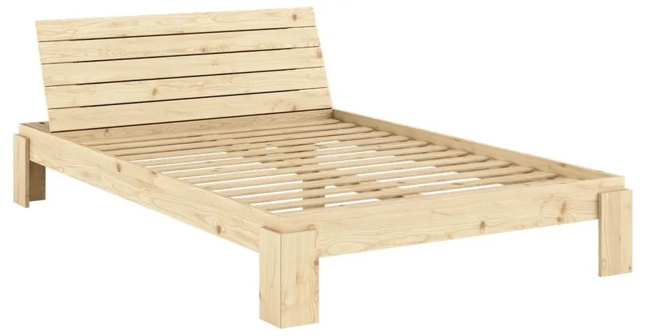 Двойно легло от масивен бор с включена подматрачна рамка в естествен цвят 140x200 cm Layers – Karup Design