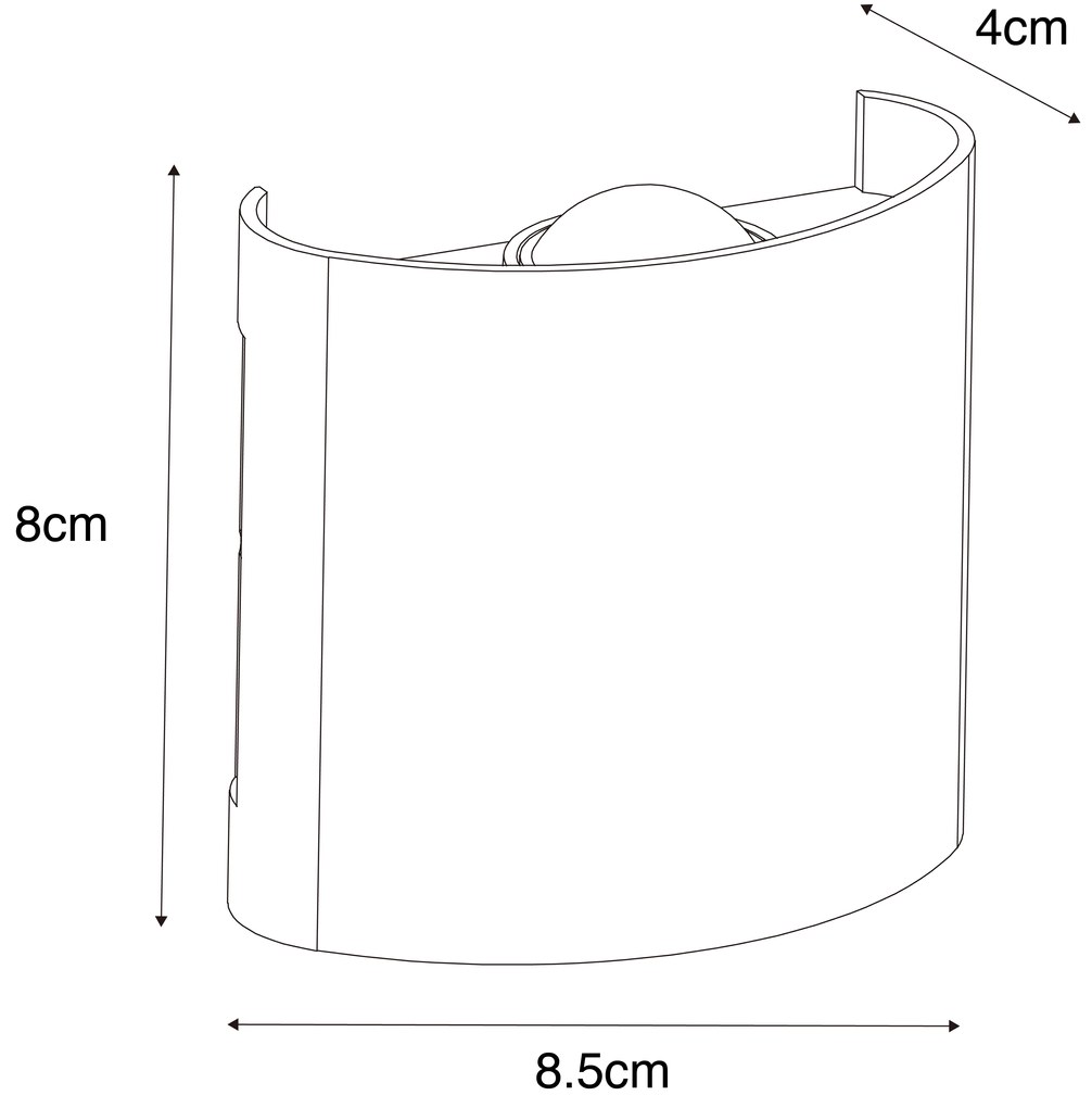 Външна стенна лампа черна с LED 2-светлина IP54 - Silly