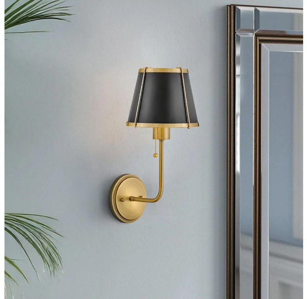 Hinkley HK-CLARKE1-BR-BK - Аплик CLARKE 1xE27/40W/230V месинг/черен