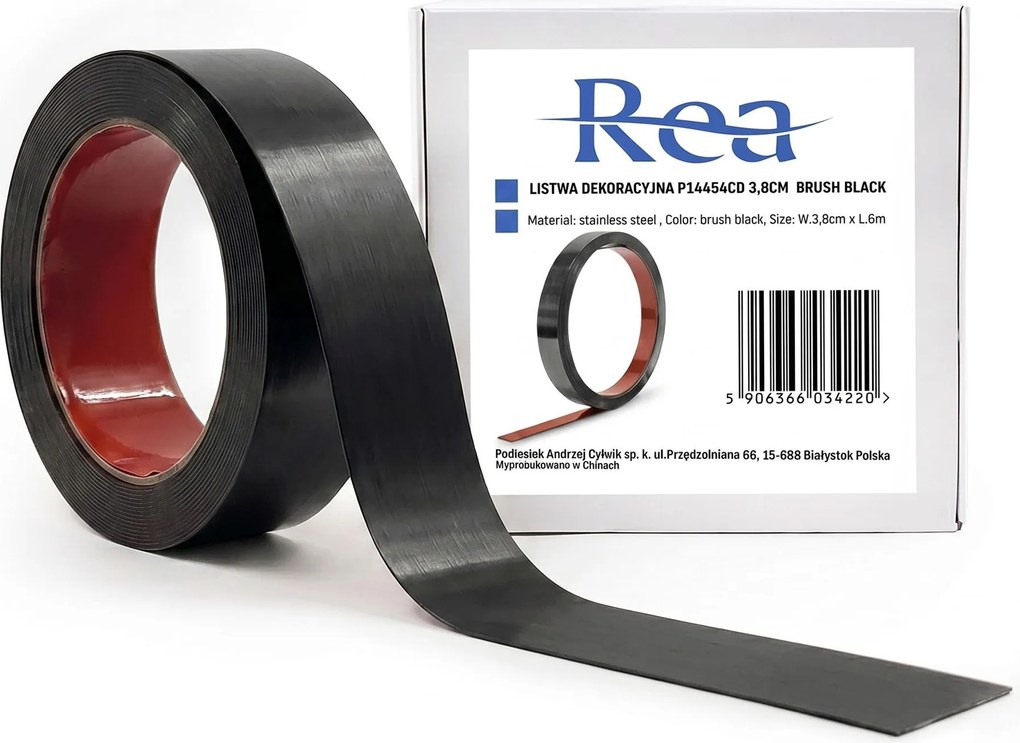 Самозалепваща декоративна лайсна Rea P14454CD 3,8cm Brush Black