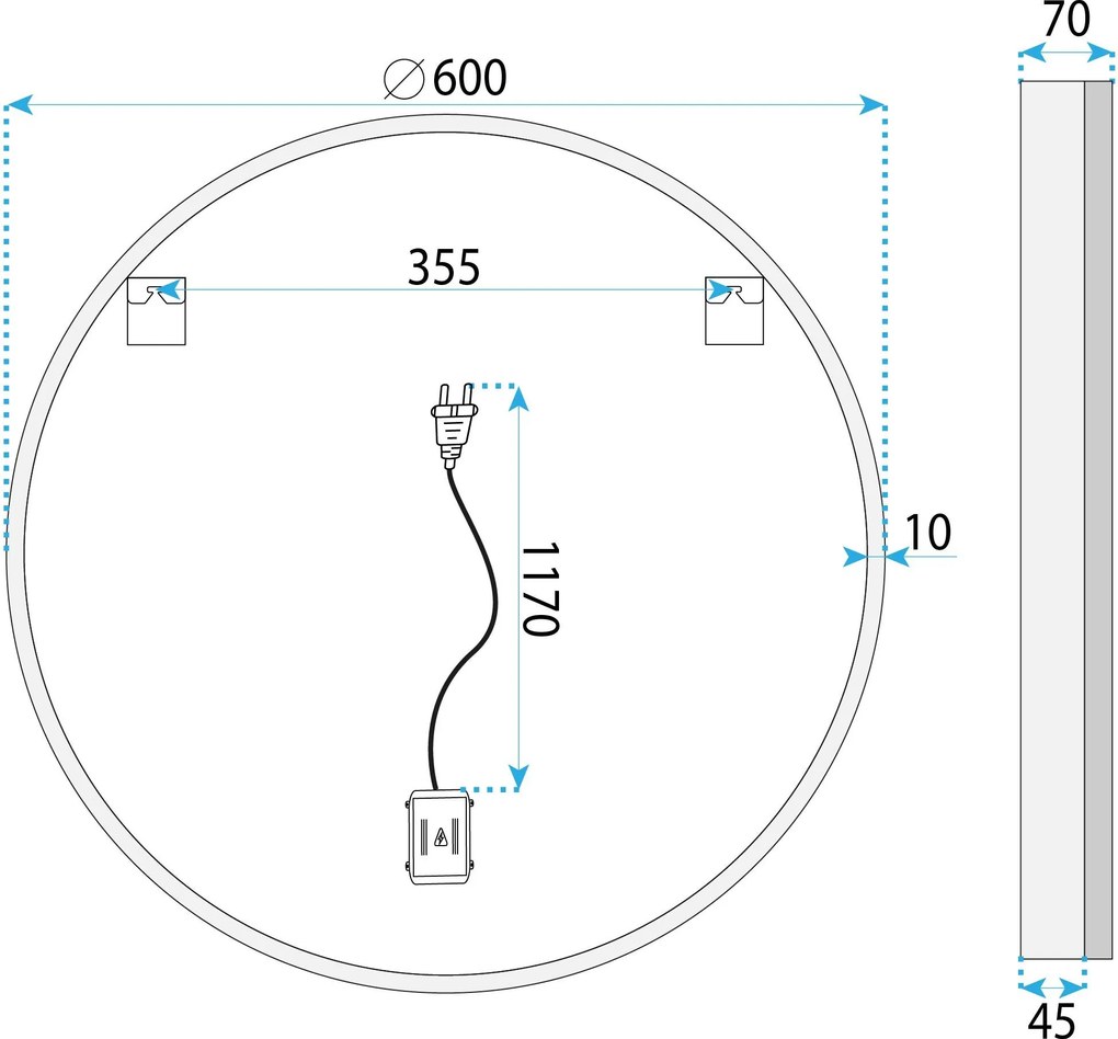 Огледало LED 60cm BL807