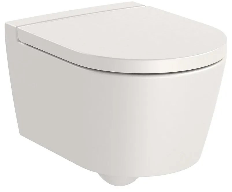 Конзолна тоалетна чиния A346528650, седалка и капак, порцелан, бежов, 44x37x48см