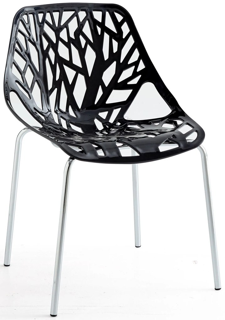 Кухненски стол Plexy-черен (6) парчета