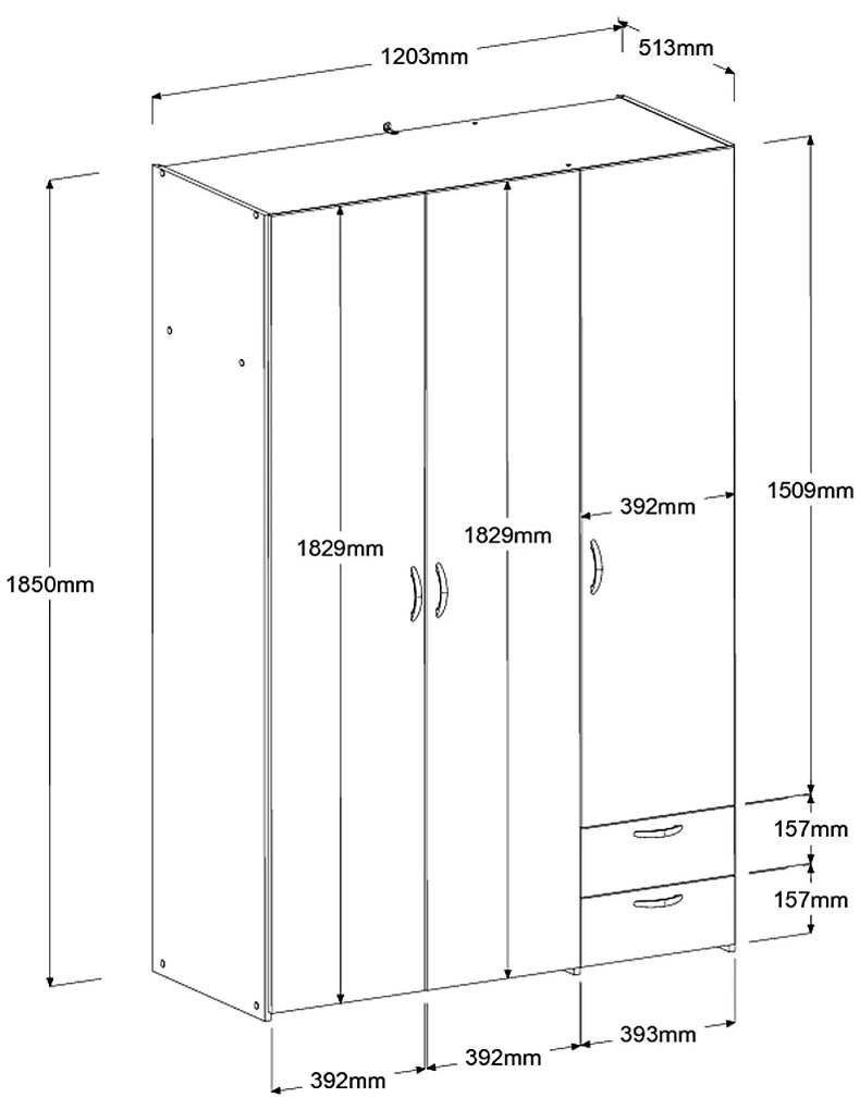 Гардероб Dorm 3-врати-Fusiko-No loft