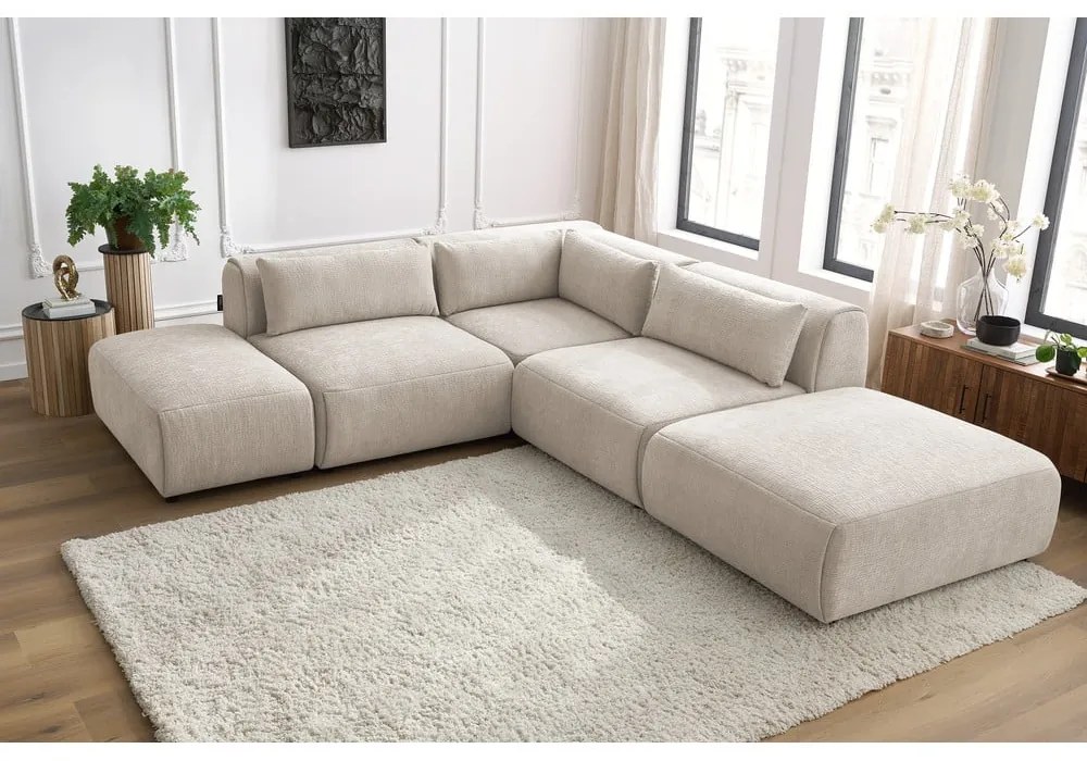 Бежов ъглов диван (променлив) Jeanne - Bobochic Paris