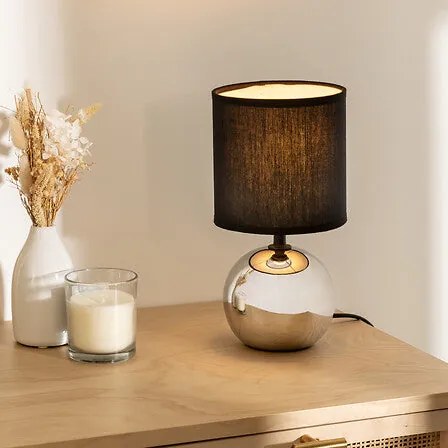 Нощна лампа atmosphera Timeo, 25 cm, Керамика - Сребрист