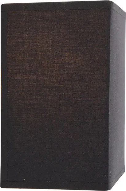 Модерна стенна лампа черна и златна с текстилен абажур - Vete