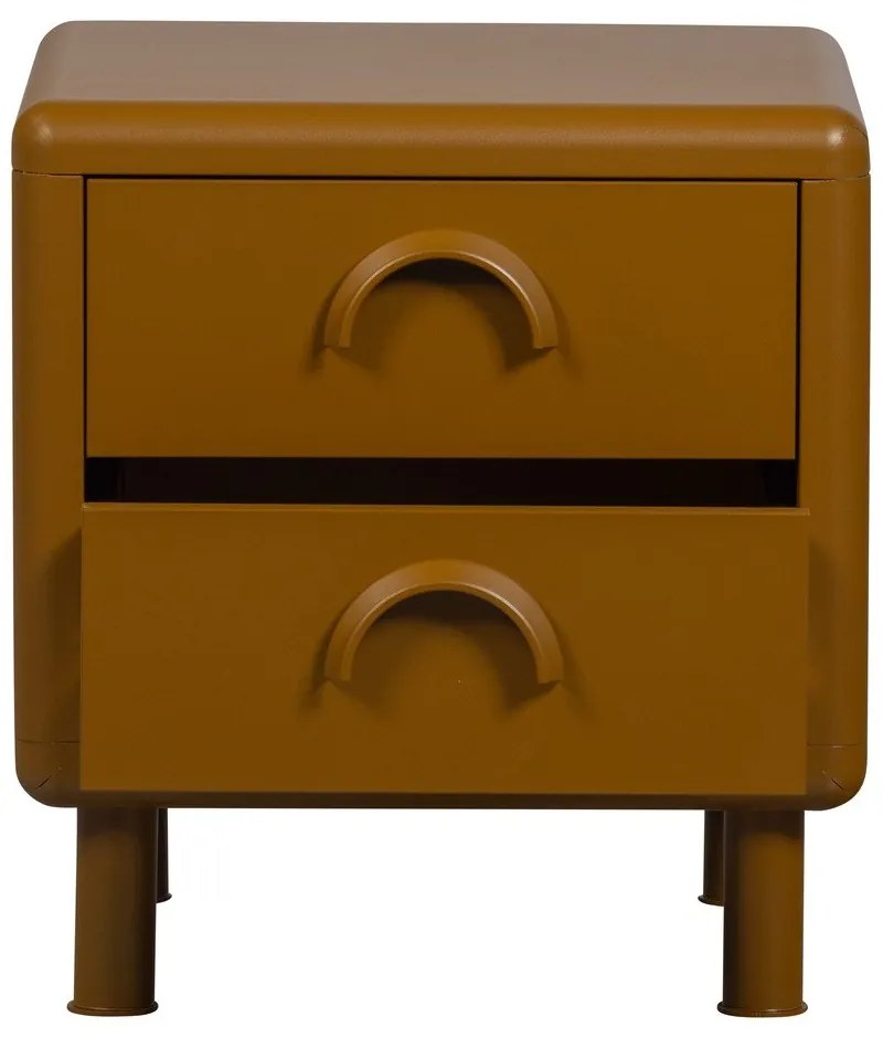 Метално нощно шкафче в цвят жълта охра Rune – WOOOD