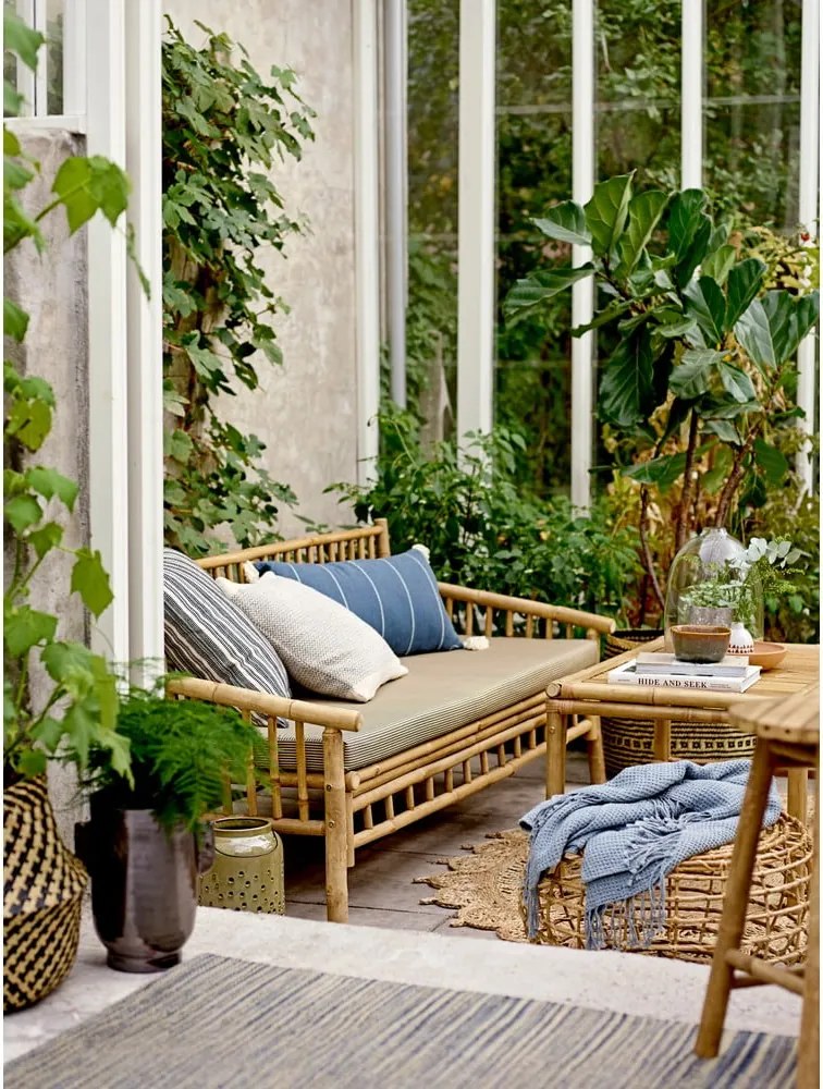 Бамбуков градински диван в бежово-натурален цвят Sole - Bloomingville