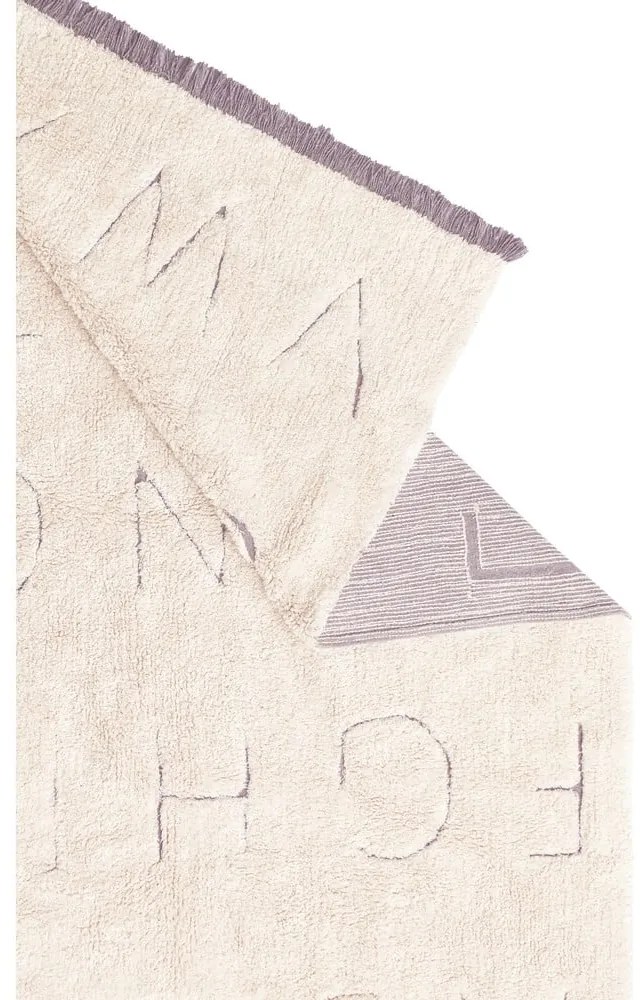 Кремав ръчно изработен памучен детски килим подходящ за пране 120x160 cm ABC – Lorena Canals