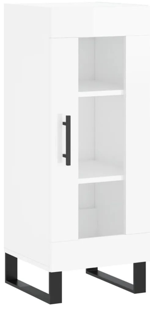 828822 vidaXL Сайдборд, бял гланц, 34,5x34x90 см, инженерно дърво