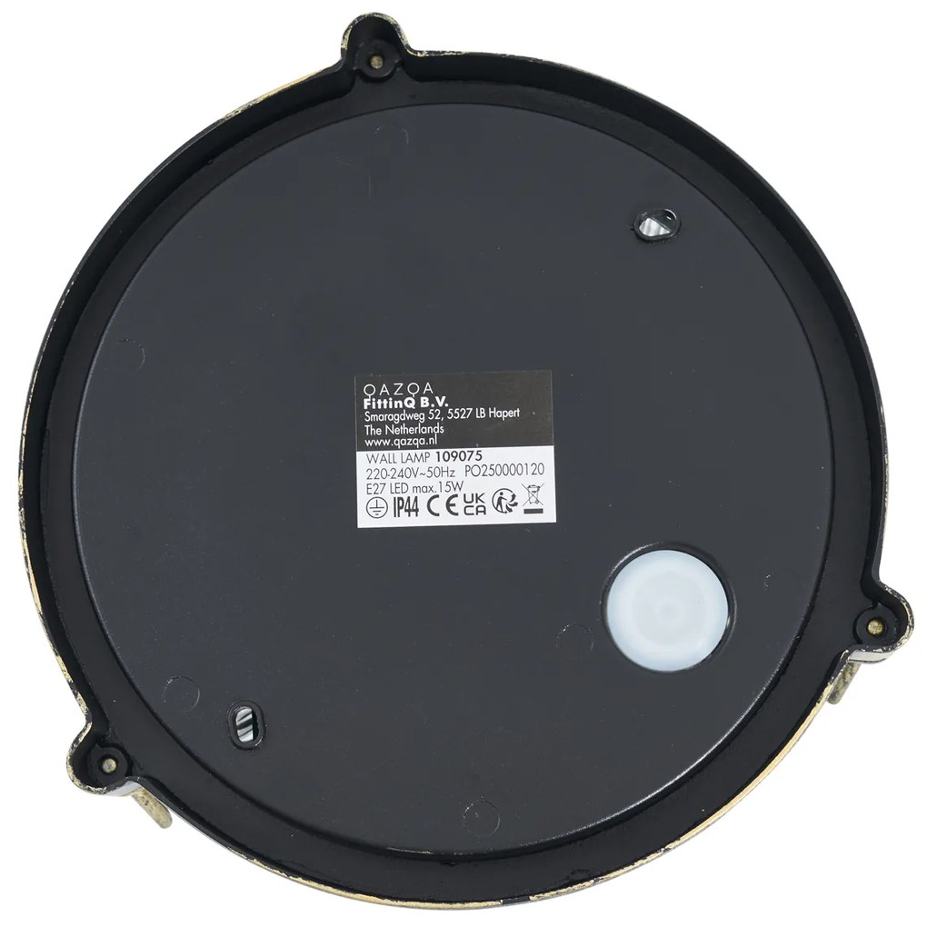 Външна стенна и таванна лампа антично злато кръгла IP44 - Noutica