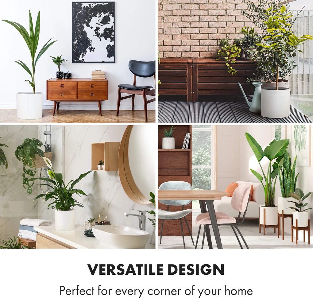 Blumfeldt Gendt, саксия, горна саксия, комплект от 3 броя, размери S/ M/ L, фибростъклен материал, интериор / екстериор