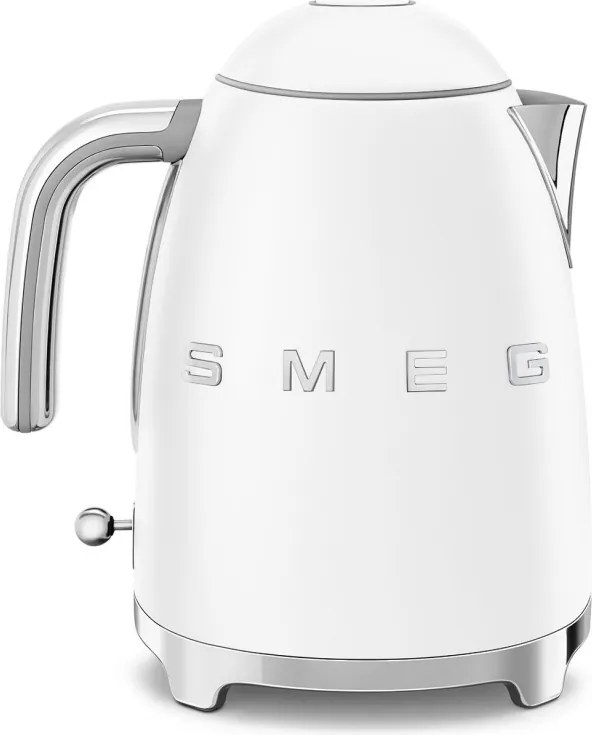 Електрическа кана SMEG KLF03WHMEU, 2400 W, 1.7 л, 360° основа, Матово покритие, Бял