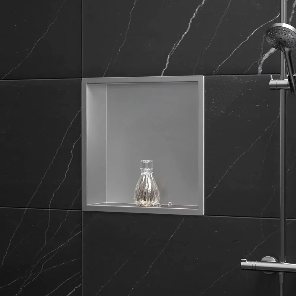 Вграден рафт за баня  30x30 steel brush