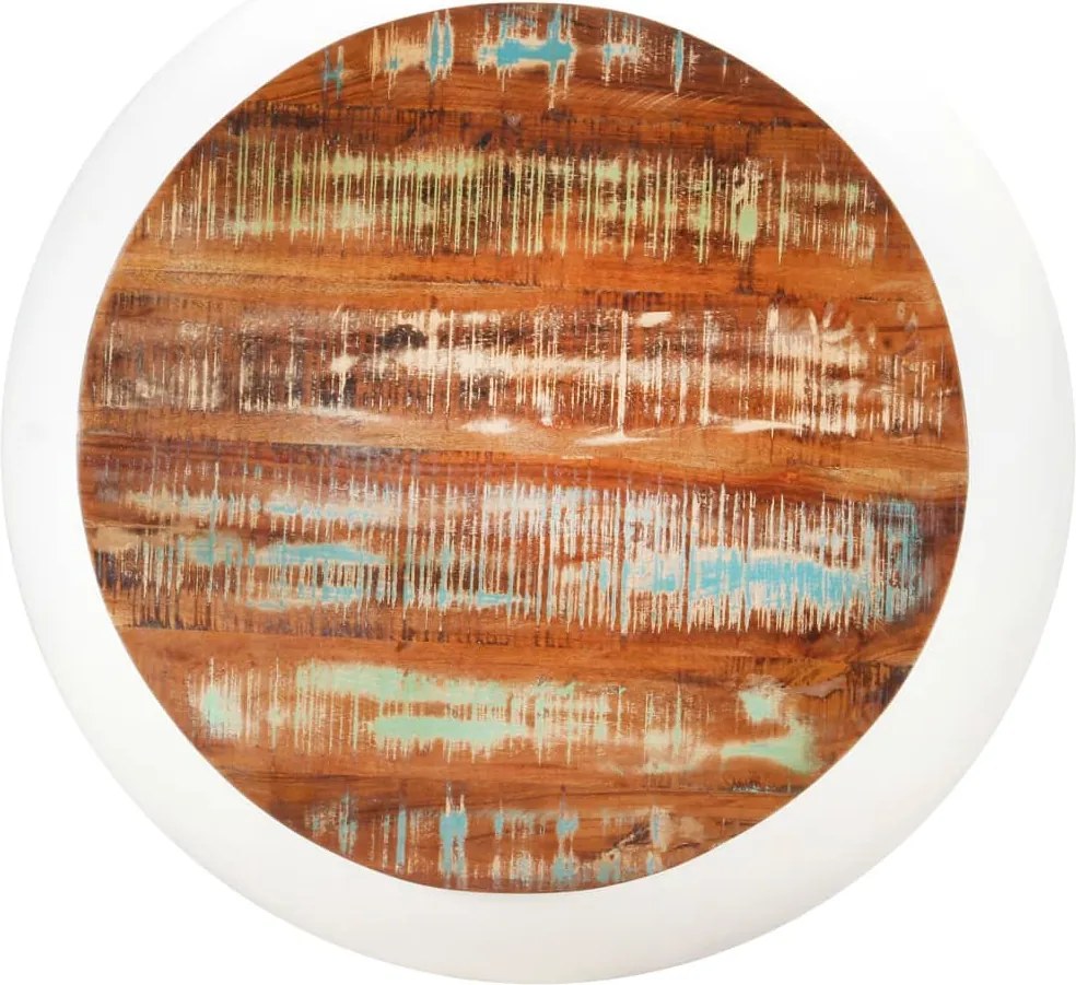 323534 vidaXL Маса за кафе, бяла, 68x68x30 см, регенерирано дърво масив