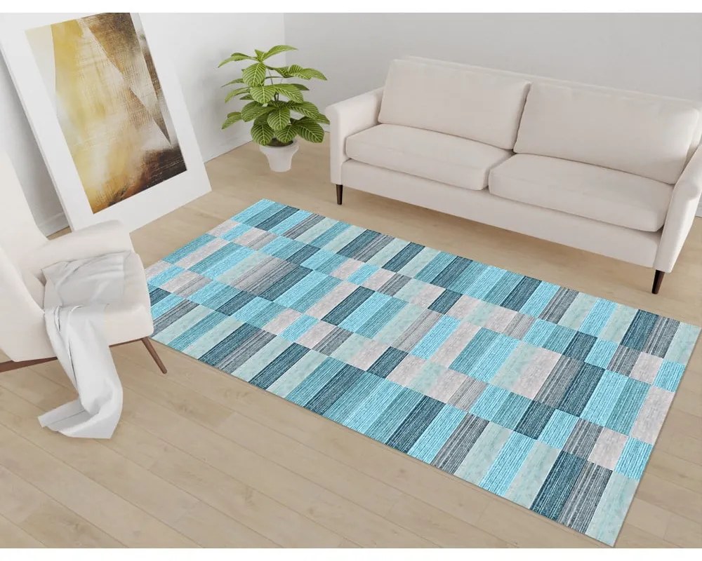 Син килим подходящ за пране 80x150 cm Hali – Vitaus