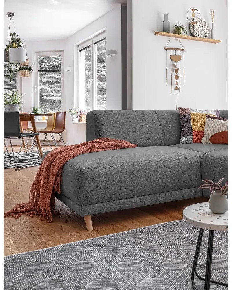 Сив разтегателен/с място за съхранение ъглов диван (ляв ъгъл/L форма) Classy Sophie – Miuform