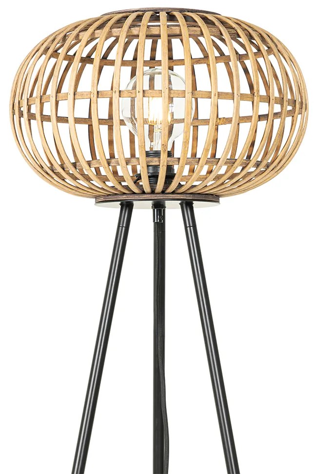 Ориенталска триножна подова лампа от бамбук - Amira