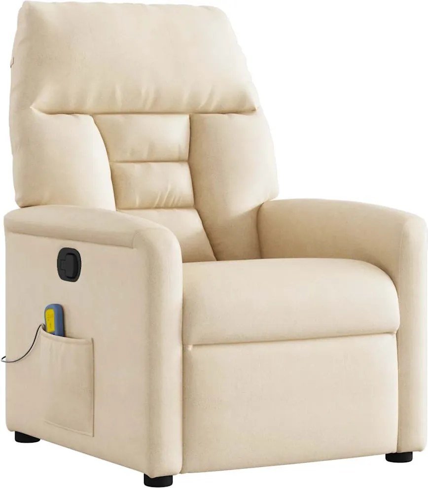 4015575 vidaXL Масажен наклоняем стол, бежов, микрофибърен текстил