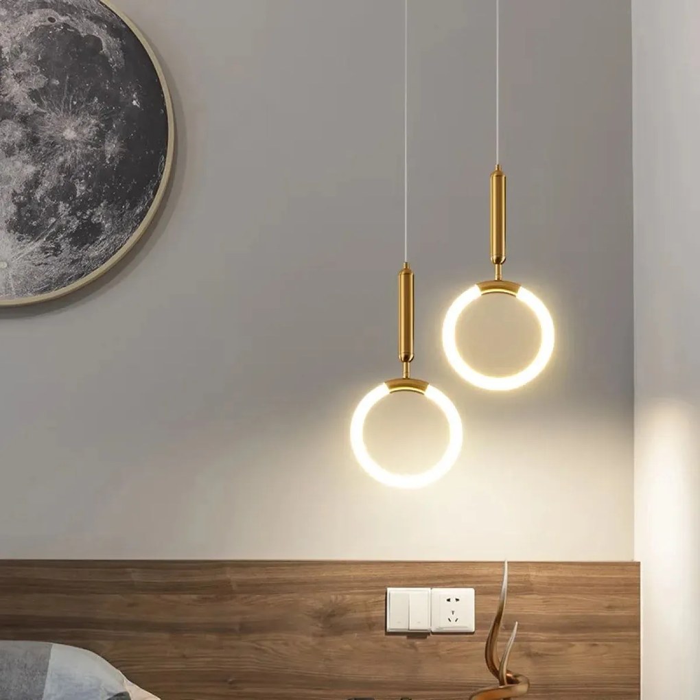 Висяща LED лампа LHJ058-CP1 Brush Gold