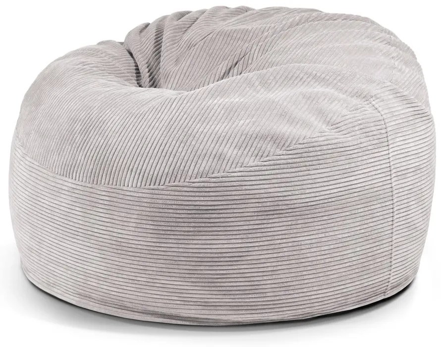 Светлосив пуф от рипсено кадифе Om 110 – SLOWDOWN