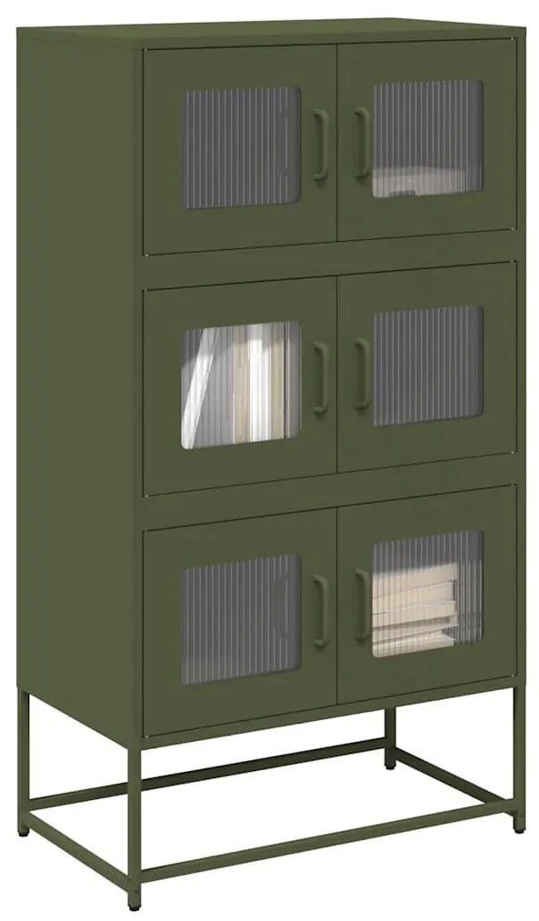 853354 vidaXL Висока дъска маслиненозелена 68x39x123 cm стомана